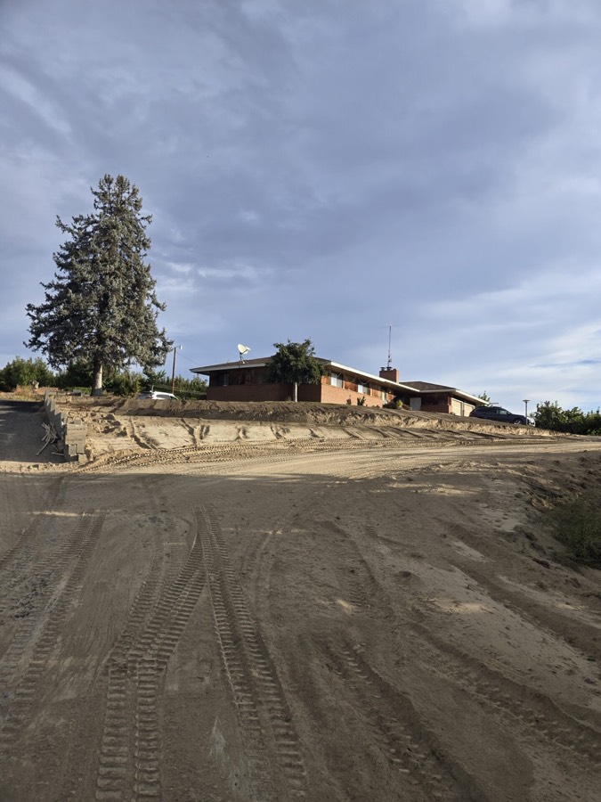 Leveled and finished site work at a Central Washington home